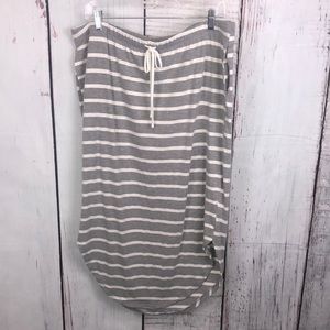 So Grey/White Cotton Maxi Skirt